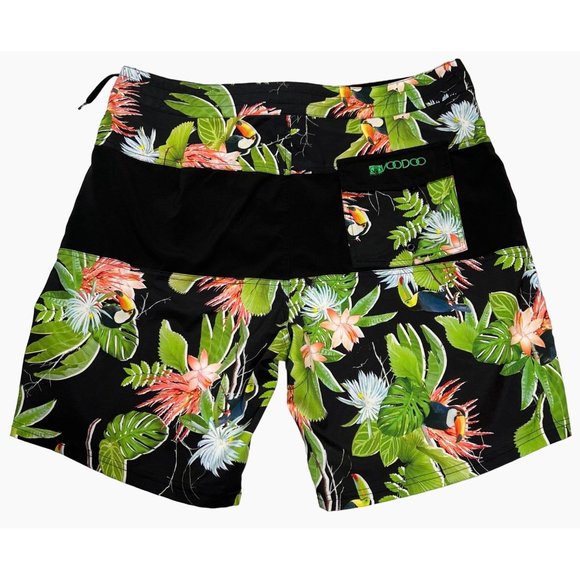 VooDoo Stretch Toucan Tropical Palm Tree Swim Trunks Mens Size 38 - Picture 4 of 12